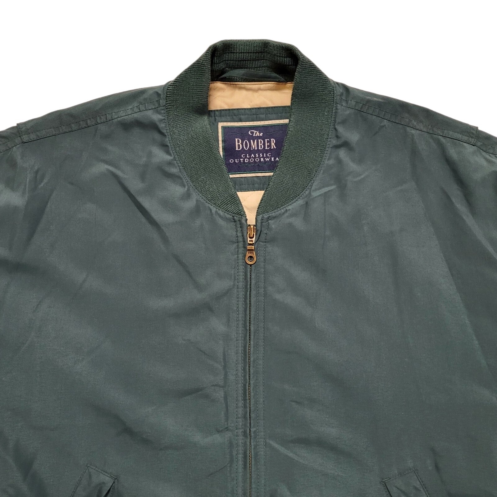 Marks & Spencer 90s Vintage Mod Green Zipped Bomber Jacket Men's Size Medium