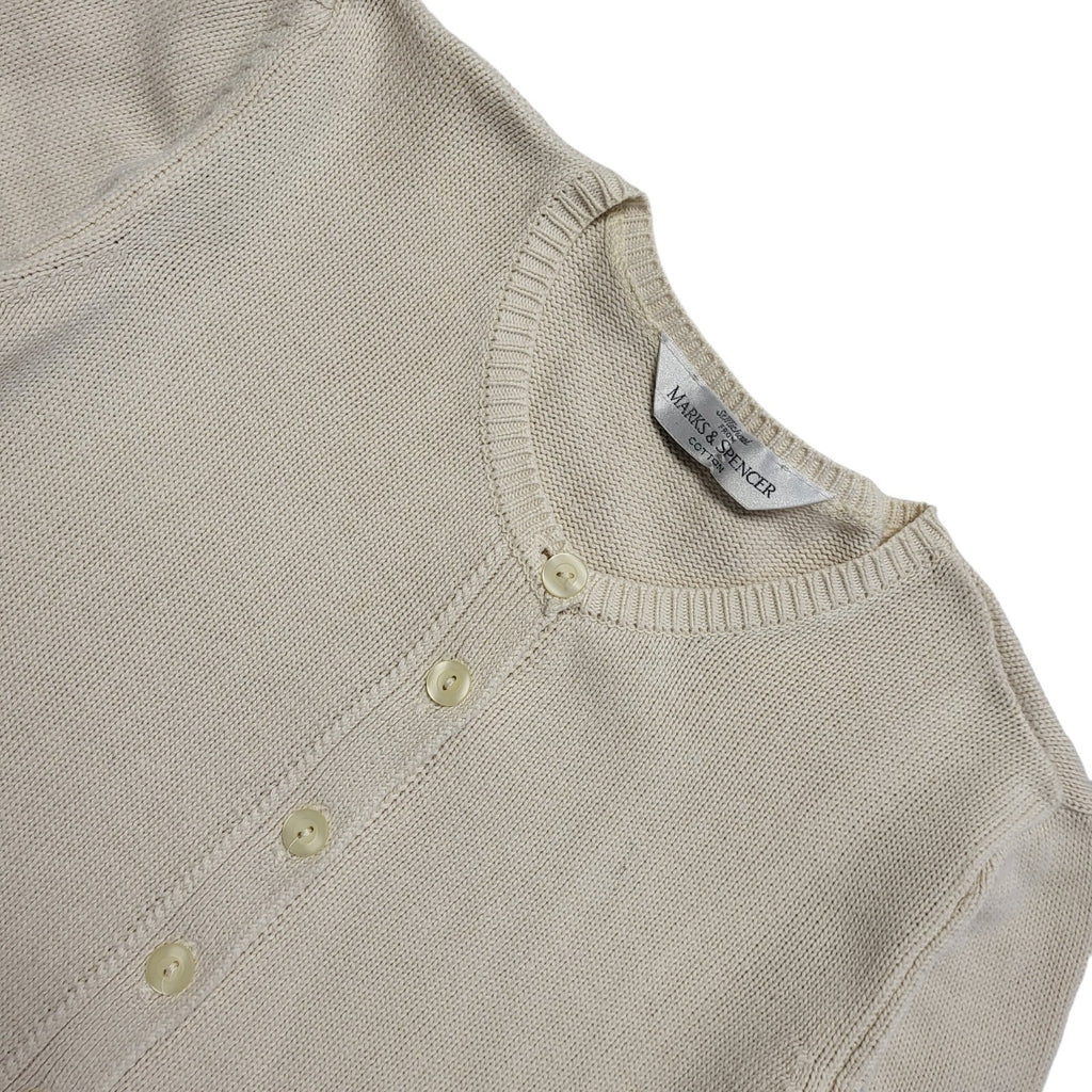 M&S Vintage 90's Cream Button Cardigan Uk Women's Size 10