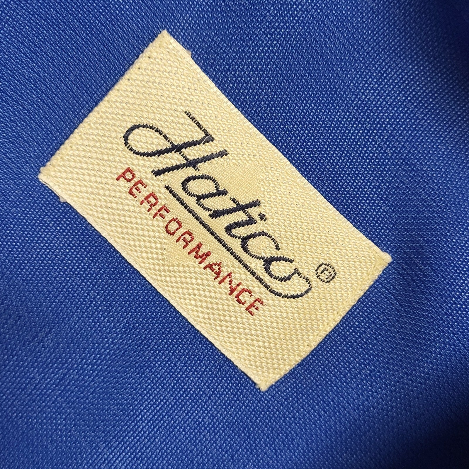 Hatico 90s Blue Solid Short Sleeve Retro Shirt Uk Men's Size XL