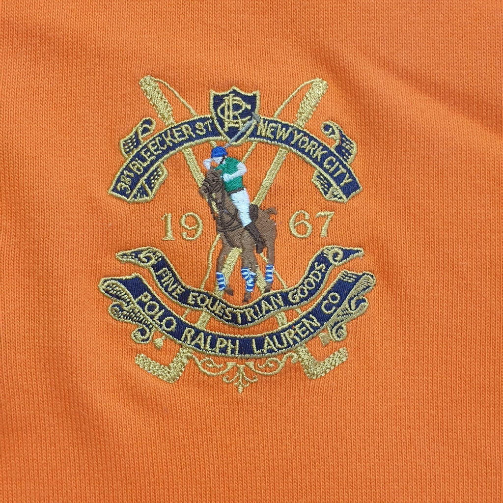 Polo Ralph Lauren Y2K Orange Long Sleeve Polo Top Shirt Men's Size XL