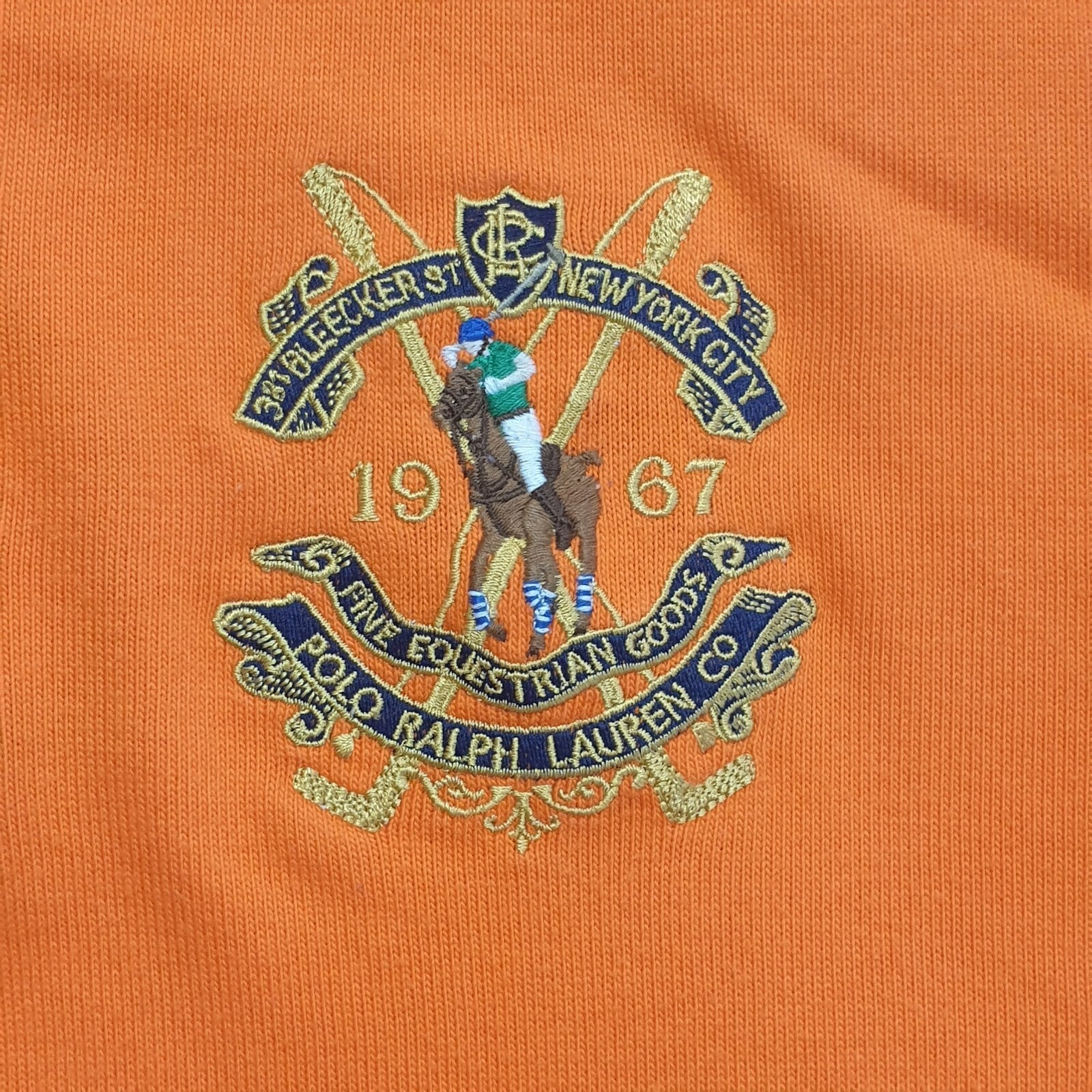 Polo Ralph Lauren Y2K Orange Long Sleeve Polo Top Shirt Men's Size XL