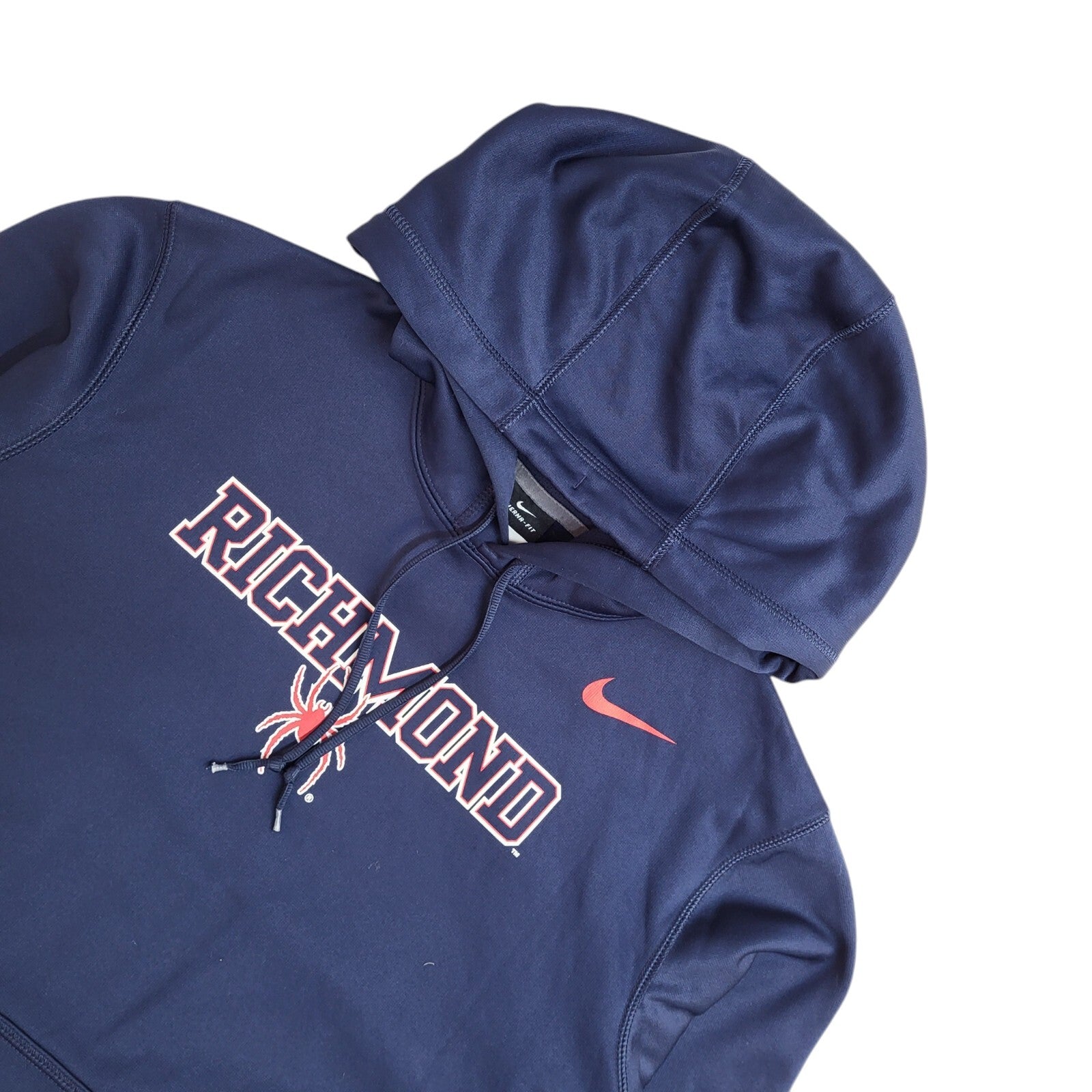 Nike Blue Therma-Fit Richmond Long Sleeve Y2K Hoodie UK Men's Size L
