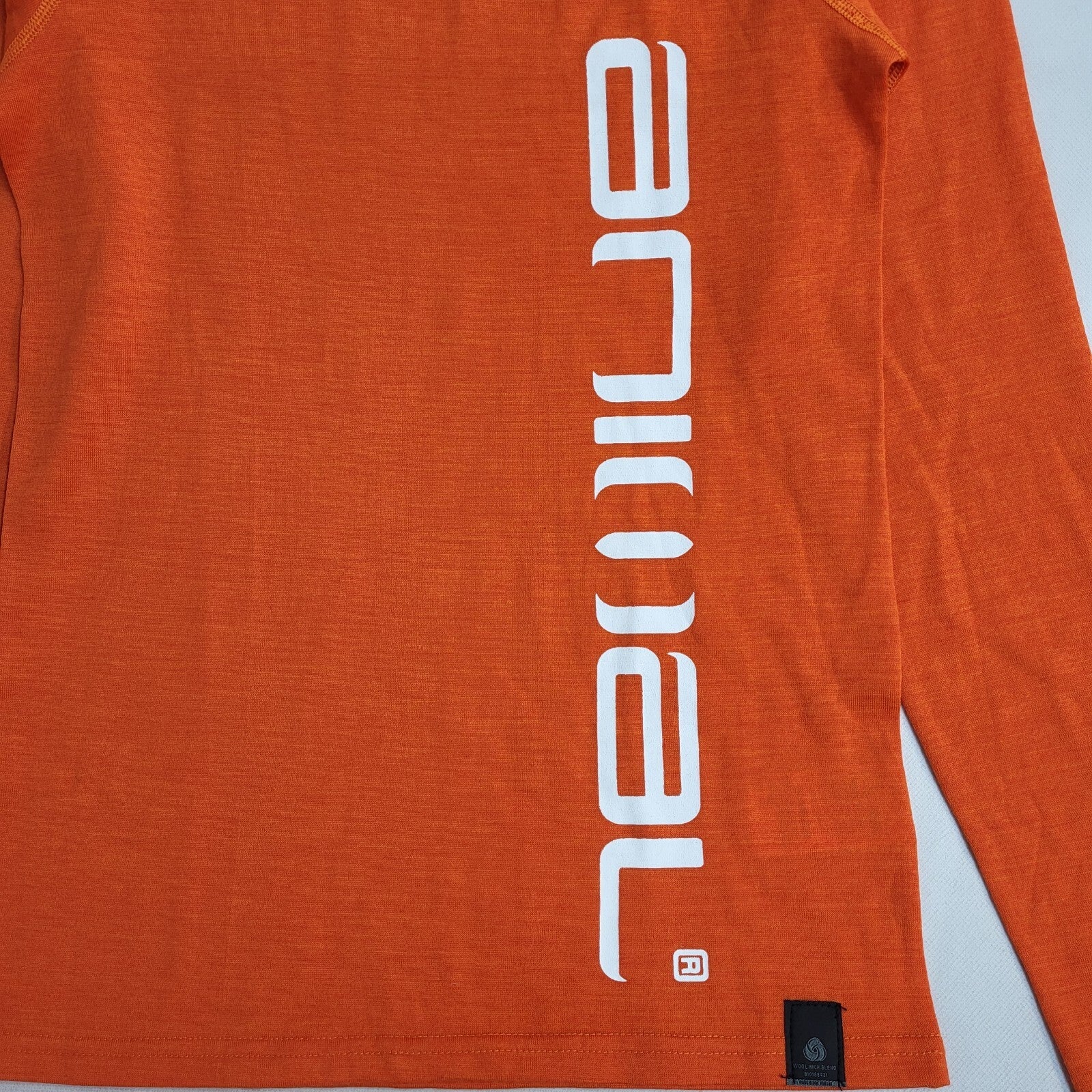 Animal 90s Vintage Orange Long Sleeve Crew Neck T-Shirt Men's S