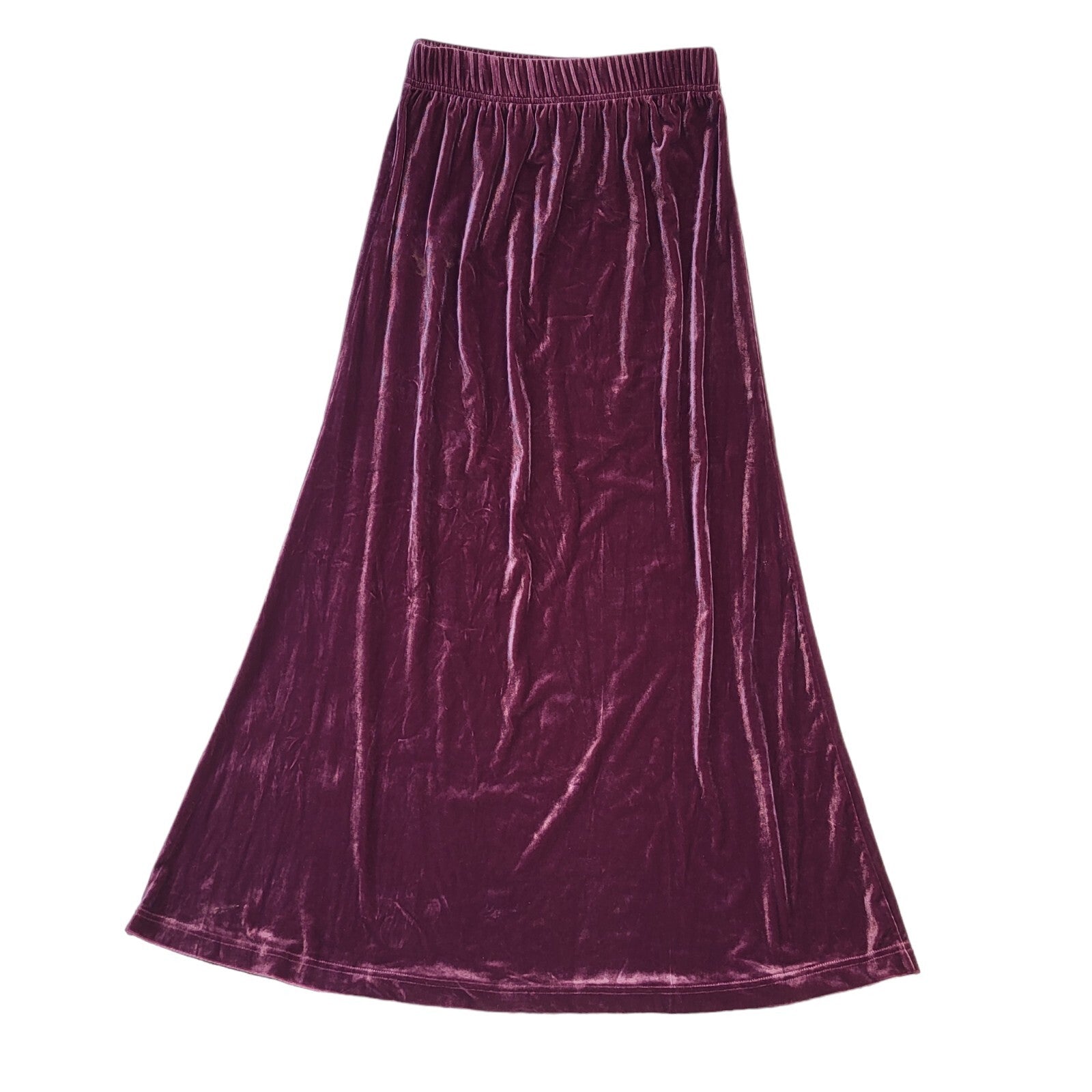 TR Bentley 90's Vintage Purple Velour Long Skirt Women's S W26