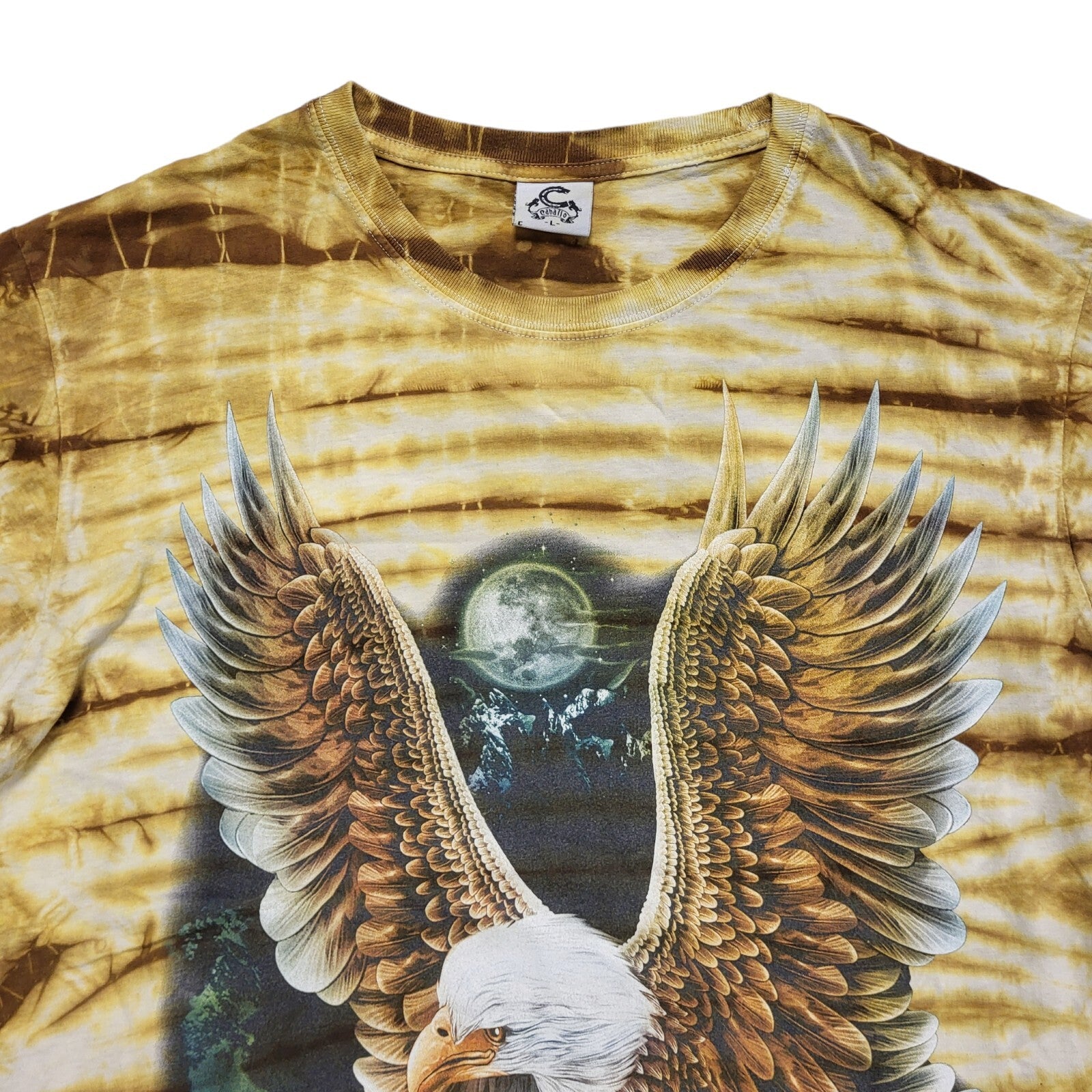Caballo Beige Eagle Vintage 90s Short Sleeve T-Shirt Uk Men's L