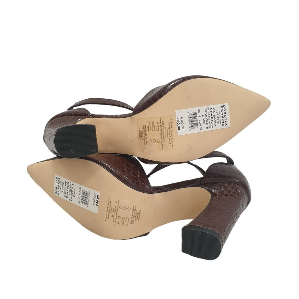 Dorothy Perkins Chocolate Elmo Core Courts  Heels Shoes Uk 6 BNWOB