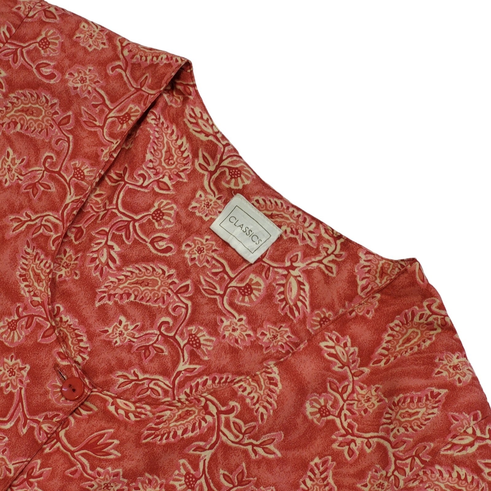 90s Vintage Classics Pink Floral Daywear Dress Women's Size 14