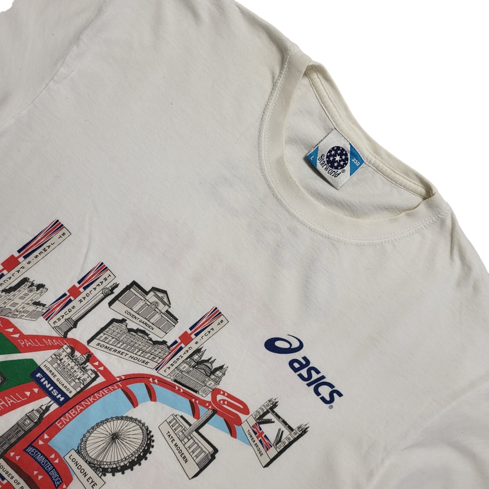 Oasis White London 10k 2010 Vintage Short Sleeve T-Shirt Mens Size L