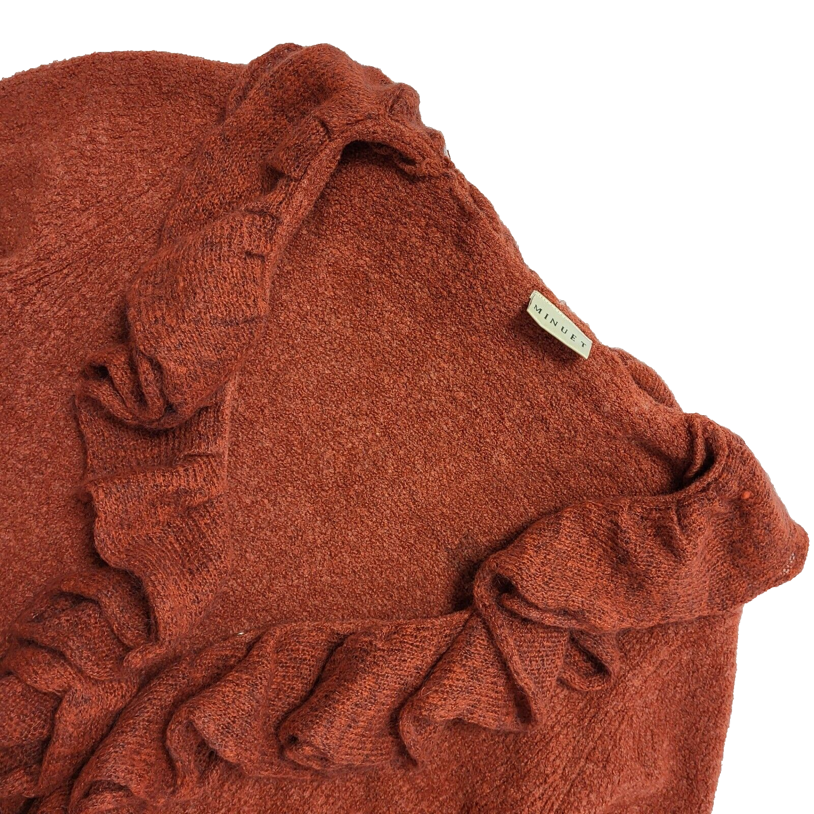 Minuet Vintage 90's Red Ruffle Front Cardigan UK Womens Size 14