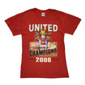 Vintage Y2K Manchester United Champions 2008 Red  T-Shirt Mens Size S