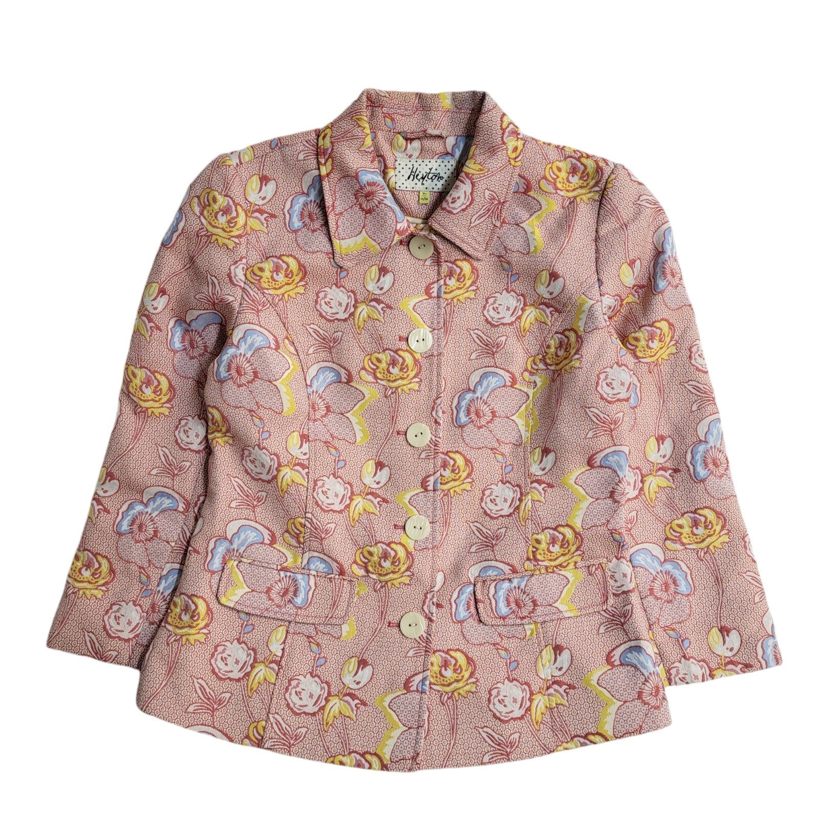Heyton Vintage 90s Pink Floral Jacket Uk Women's Size 12