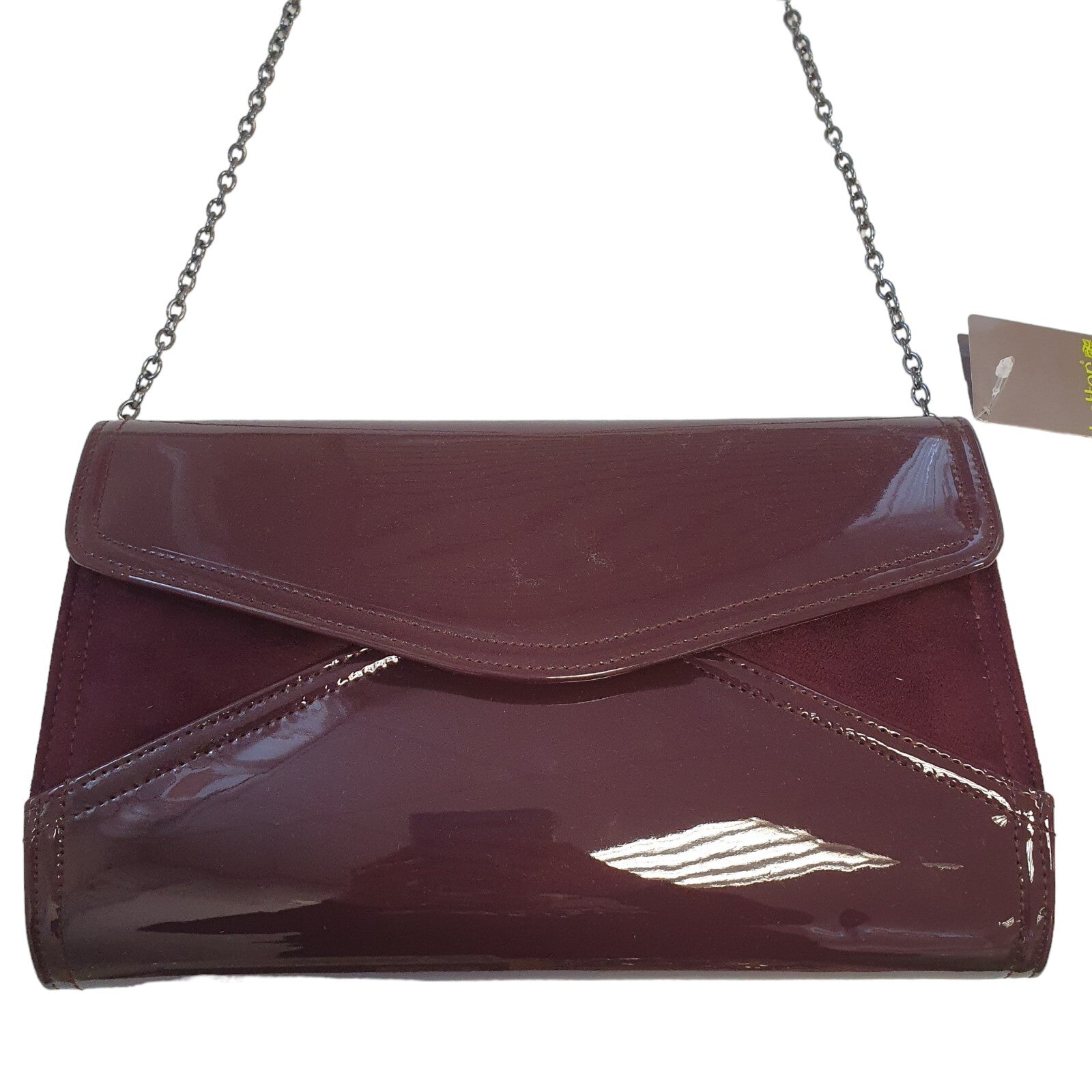 Hotter Bryanna Burgundy /Purple Chain Strap Cross Body Evening Bag 11" x 8" BNWT
