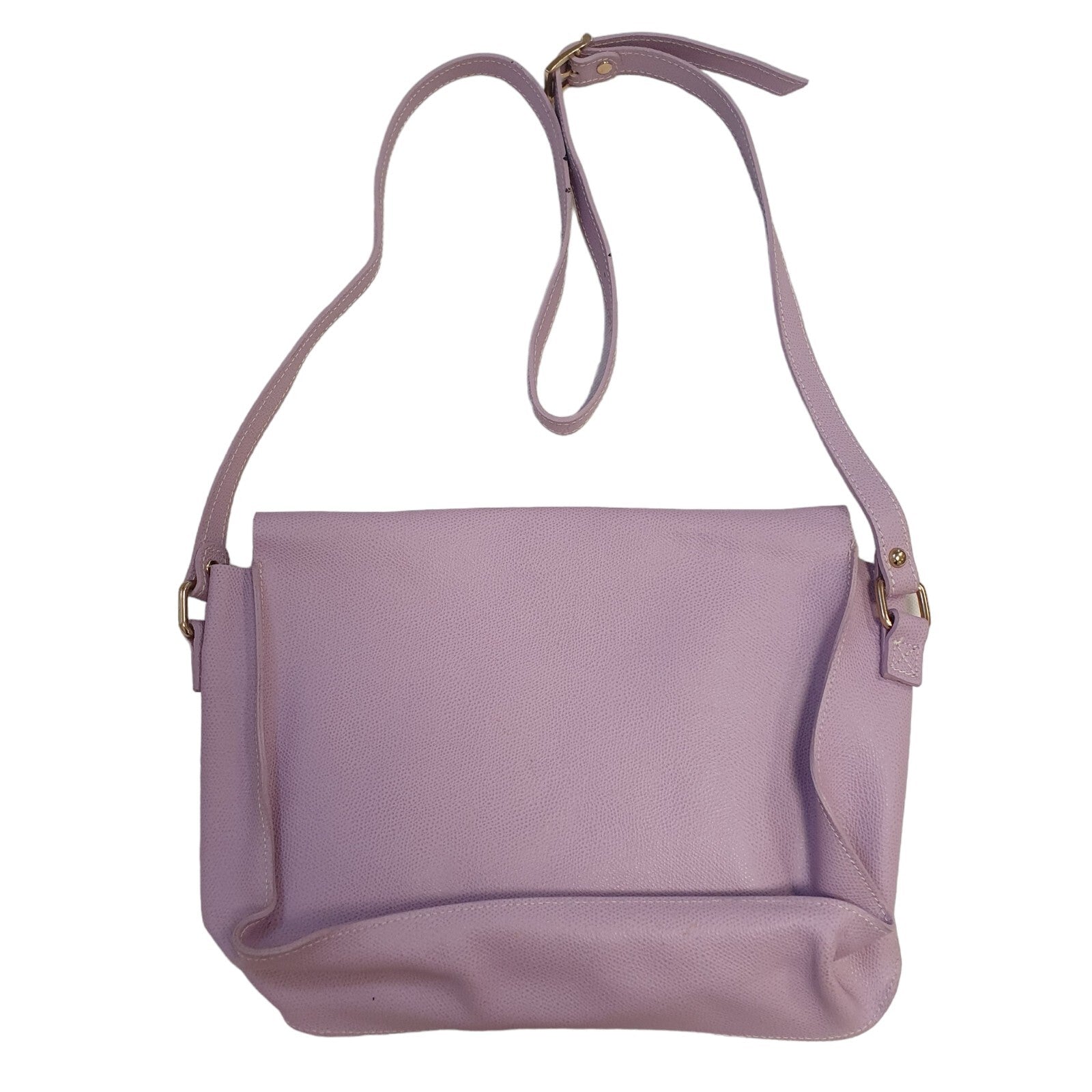 Vera Pelle Italian Leather Pink Satchel Shoulder Bag