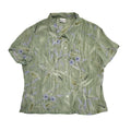 Select 90's Green & Blue Floral Short Sleeve Blouse Womens UK Size 16
