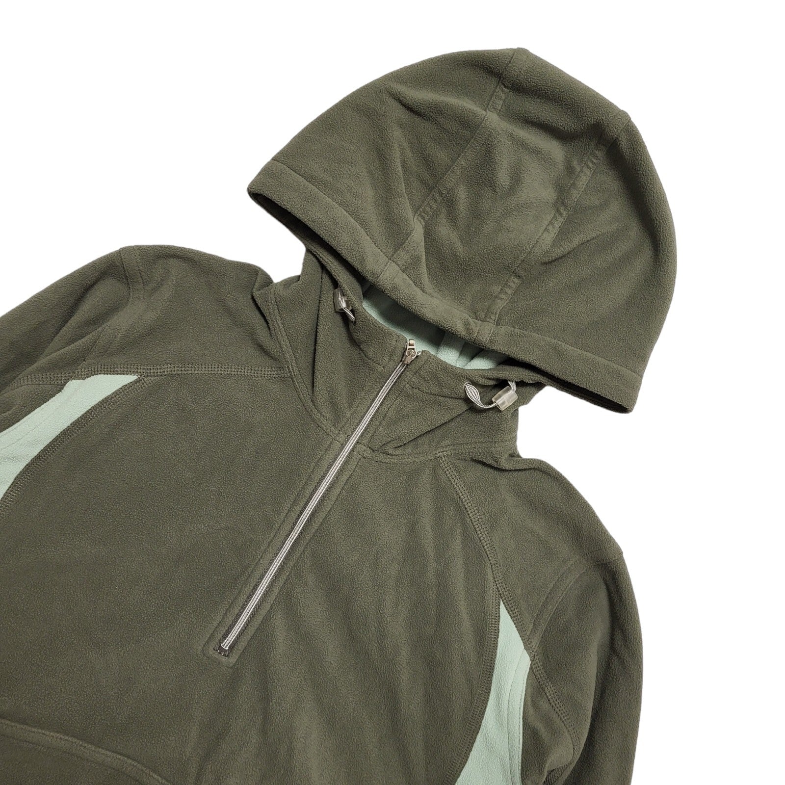 The North Face Hooded Green 1/4 Zip  Fleece Womens UK Medium