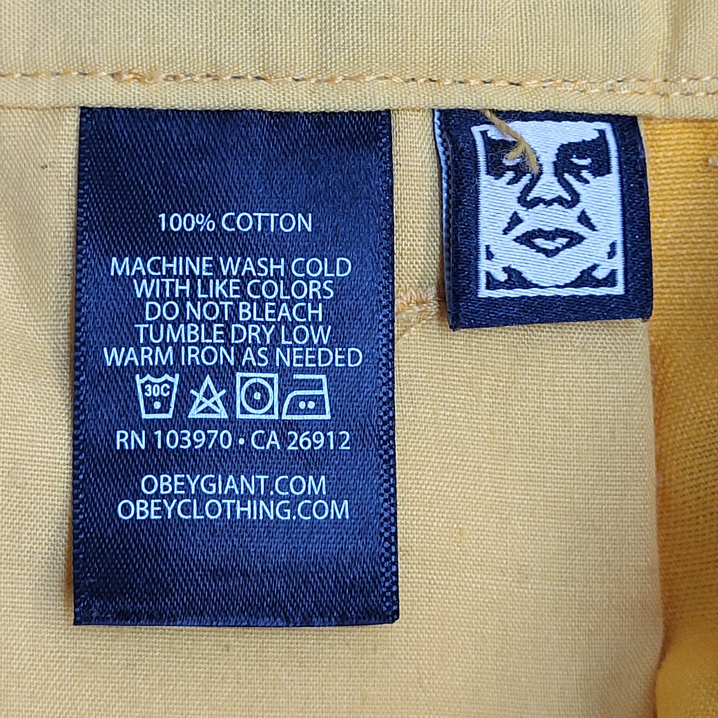 Obey Clothing Y2K Yellow Straight Leg Jeans Uk Men's S W30-32 L29