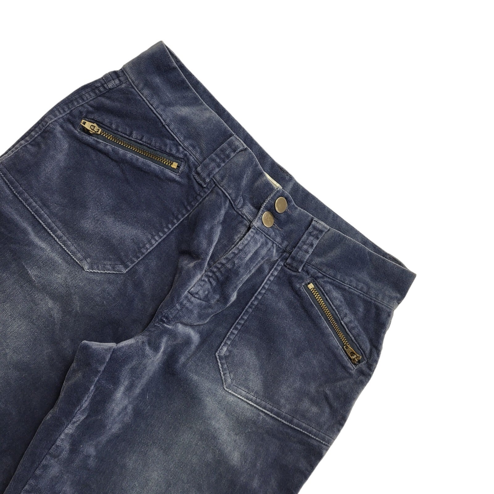 Etam Vintage 90's Dark Blue Bootcut Cord Trousers Uk Women's Size 10 W28 L30