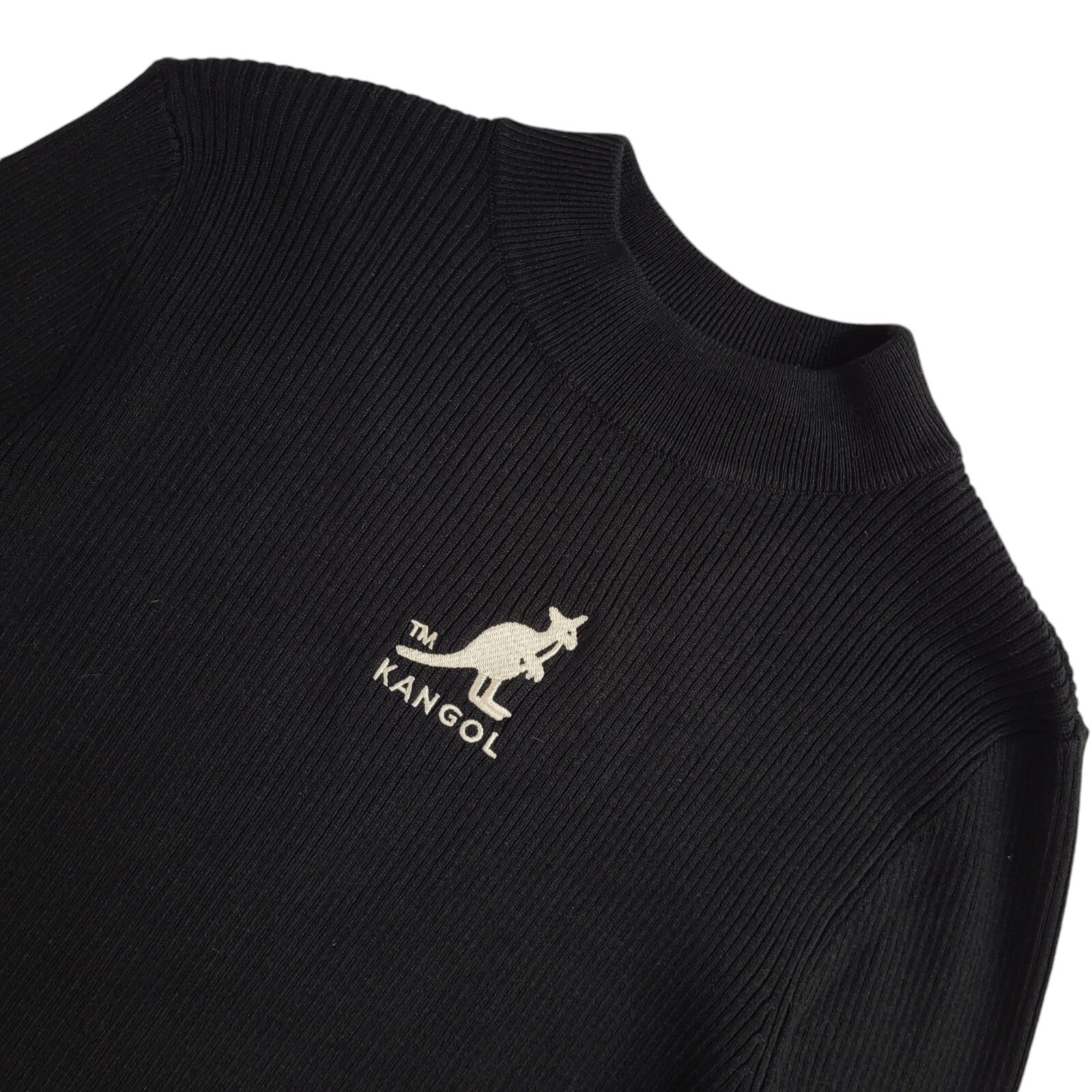 H&M Kangol Vintage Y2K Black Body Con Long Sleeve Jumper Dress Women's UK Size S