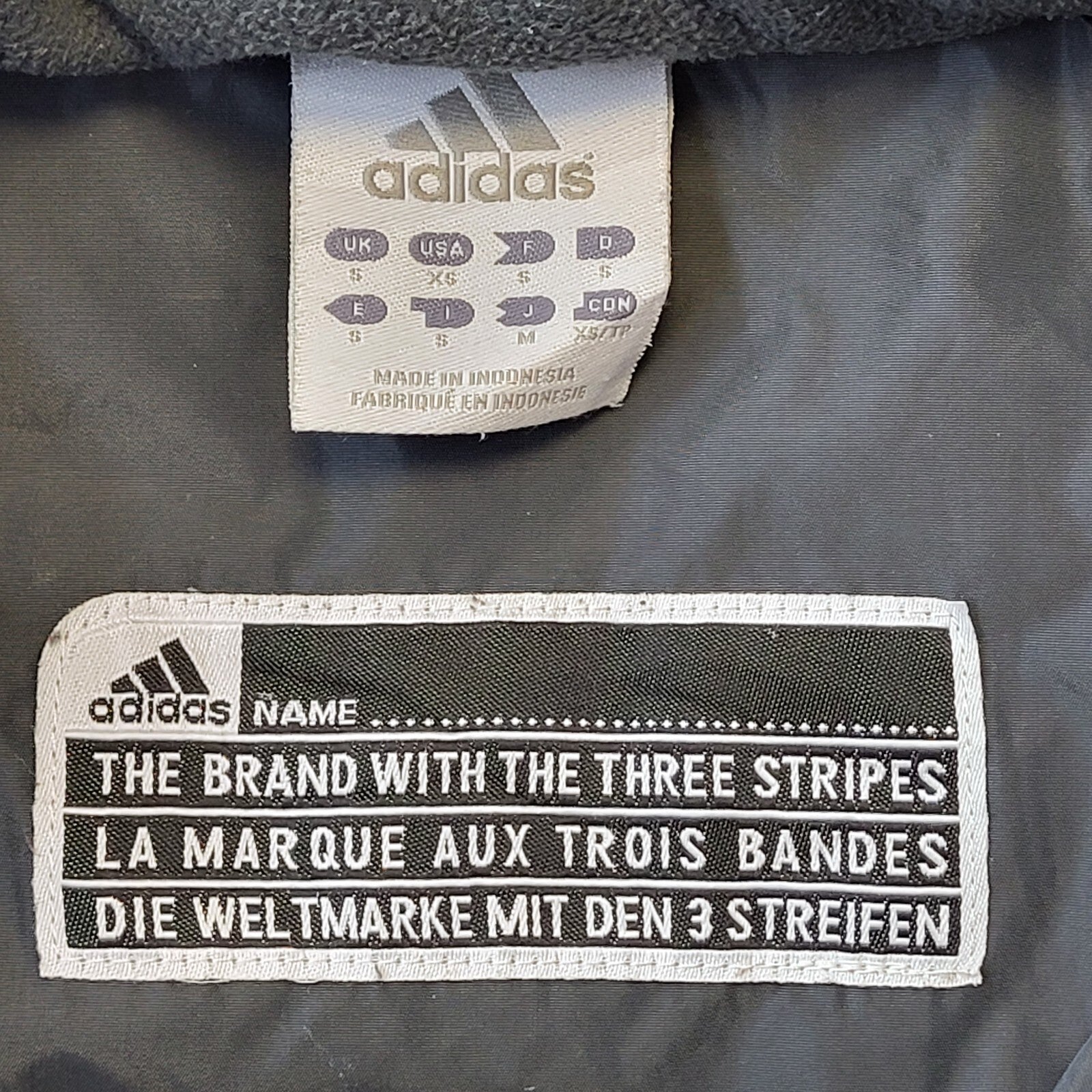 Adidas Y2K Dark Grey Over-Sized Zip Fasten Sports Jacket Men's Size Small