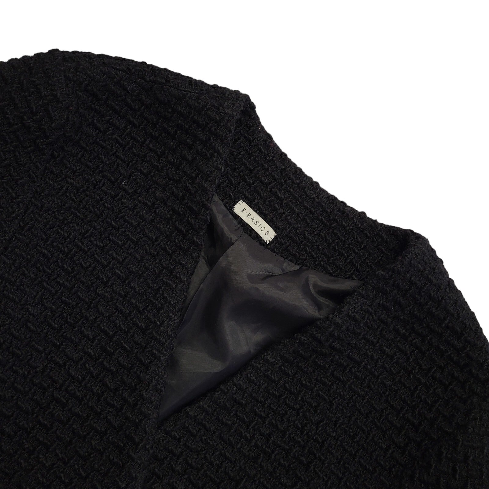 E-Basics 90s Vintage Black 2 Piece Skirt Suit Uk Women's Size 16 W34