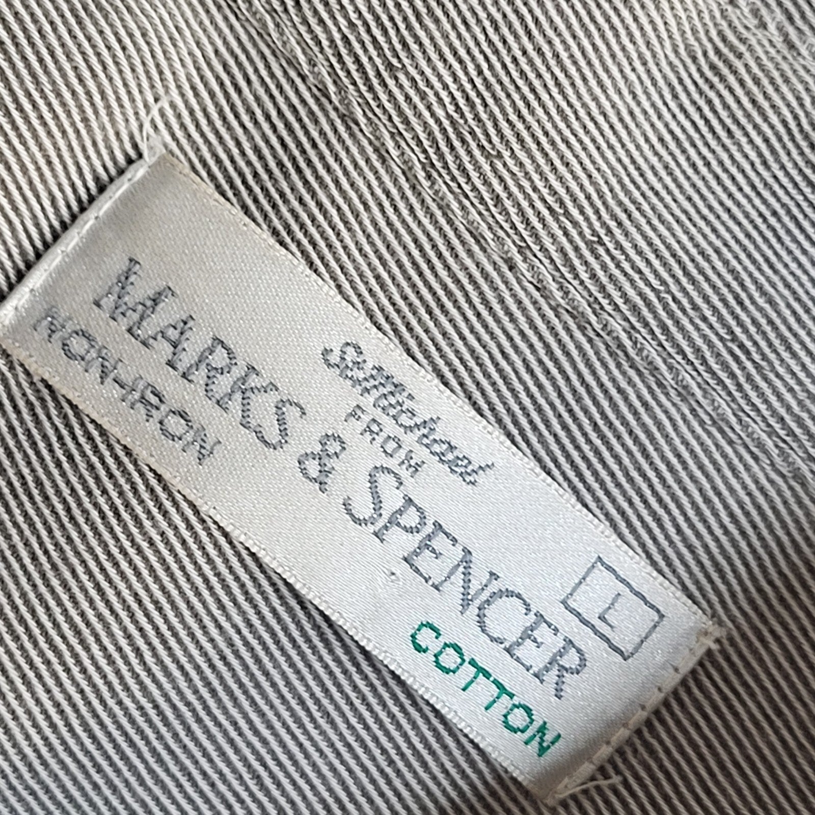 Marks and Spencer Grey Vintage 90's Long Sleeve Shirt UK Men's Size L