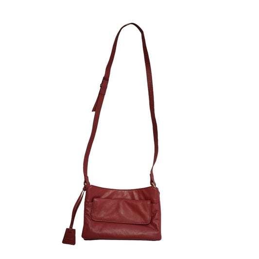Genuine Leather Dark Pink Leather Cross Body Shoulder Bag Uk Size 9" x 5.5"