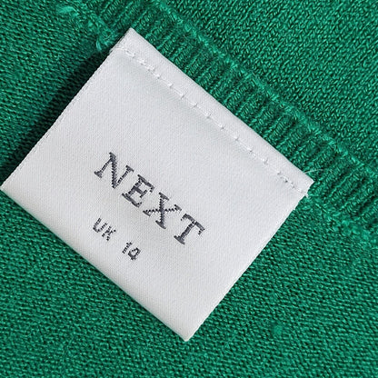 Next V-Neck Green Vintage 90's Jumper UK Women's Size 14