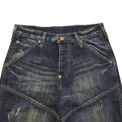 Apt 04 90s Dark Blue Straight Leg Denim Jeans Uk Men's Size S W30 L34