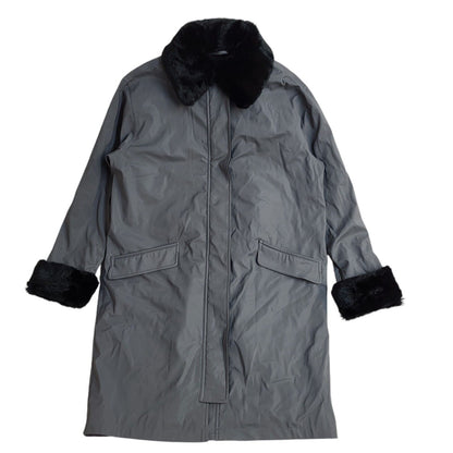 Dennis Basso Grey & Black 90s Vintage Rain Coat Uk Women's Size Small