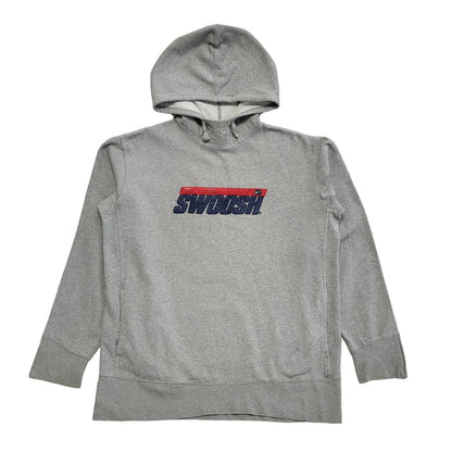 Nike Swoosh Vintage Y2k Grey Pullover Sweatshirt Hoodie Uk Men's Size L