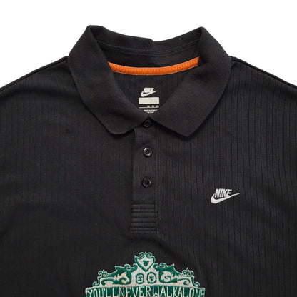 Nike Liverpool FC Vintage 90's Black Sports Short Sleeve Polo Shirt Uk Men's XL
