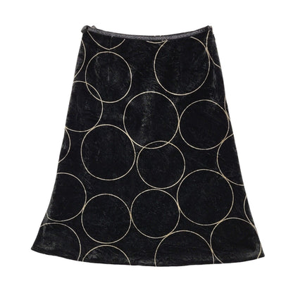 Entertainer Vintage 90's Black Straight Velvet Skirt Uk Women's Size 8 W26