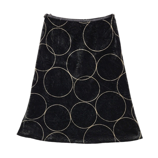Entertainer Vintage 90's Black Straight Velvet Skirt Uk Women's Size 8 W26