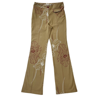 Jota Mas Ge Y2K Vintage Brown Bootcut Trousers Women's Size 12 W30 L32