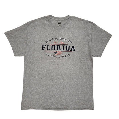 Gildan Vintage 80's  Grey Florida Short Sleeve T-Shirt Men's XL
