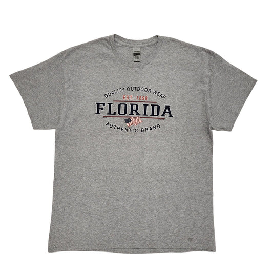 Gildan Vintage 80's  Grey Florida Short Sleeve T-Shirt Men's XL