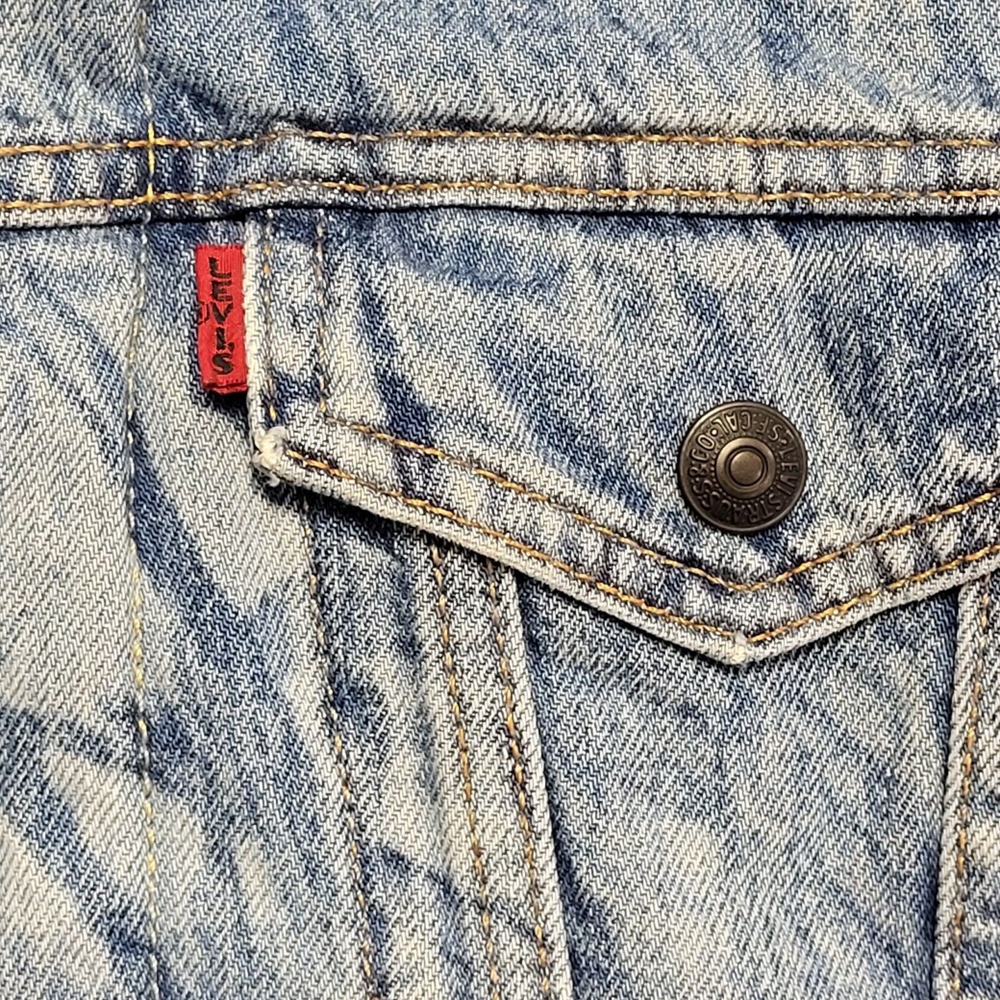 Levi's Light Blue Button Denim Fleece Sherpa Jacket Uk Men's Size Small