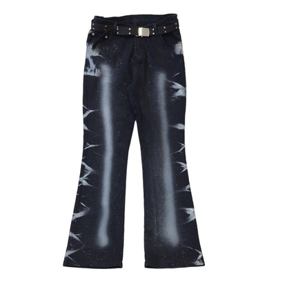 Ice Cool Y2K Vintage Black Glitter Bootcut Denim Jeans Women's Size 16 W34 L29