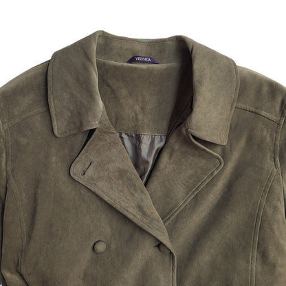 Yessica Vintage 90's Green Button & Belted Coat UK Women's Size 16/18