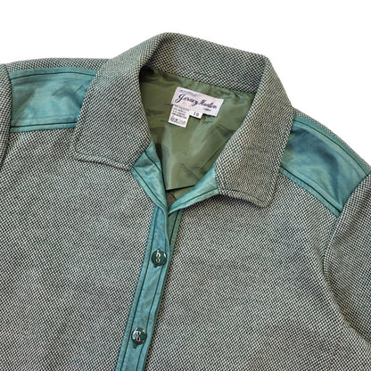 Jersey Masters 70s Vintage Green Button-Up Jacket Women's Size 18