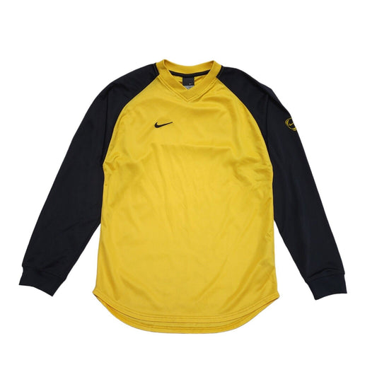 Nike Vintage Y2k Yellow Black Long Sleeve Sports Top Uk Men's Size Small