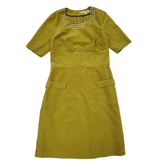 Boden Vintage Y2K Green Sleeveless Velvet Dress Uk Women's Size 6