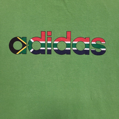 Adidas Green Logo Print Vintage 90s T-Shirt Uk Men's Size XL