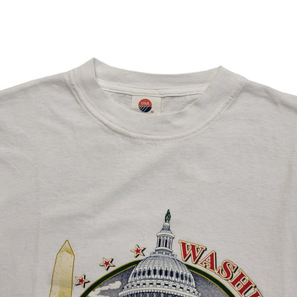 USA Orient Vintage Y2K White Washington DC 2000 Single Stitch T-Shirt Womens M