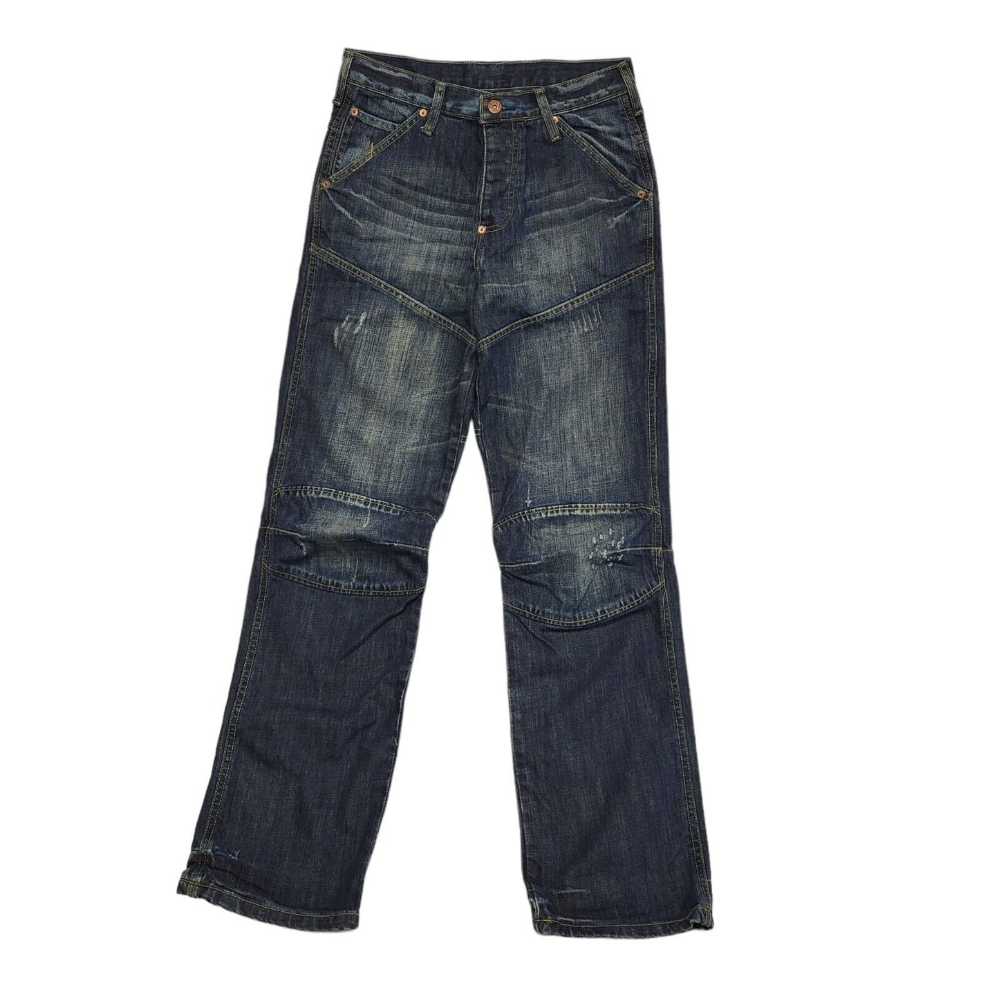 Apt 04 90s Dark Blue Straight Leg Denim Jeans Uk Men's Size S W30 L34