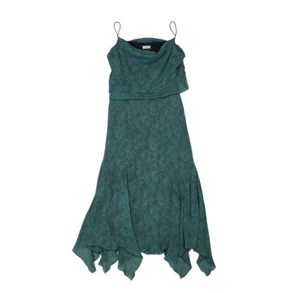 CC Petite Vintage 90s Green Tiered Strappy Dress Uk Women's Size 14
