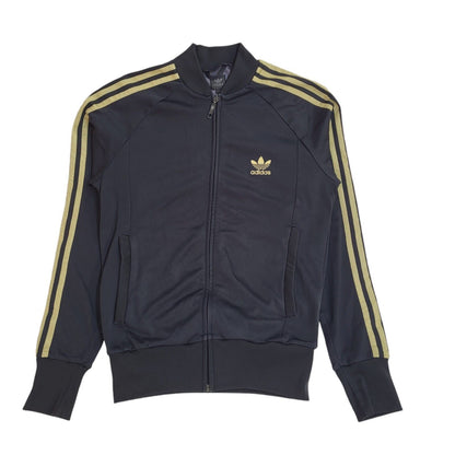Adidas Black Y2k Zipped Sports Tracksuit Top Uk Women's Size Small