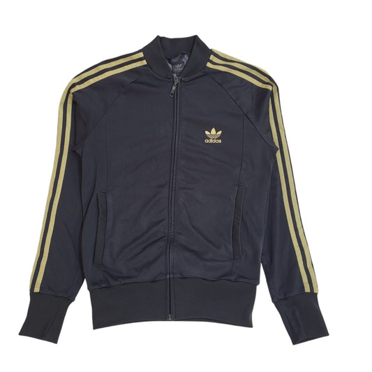 Adidas Black Y2k Zipped Sports Tracksuit Top Uk Women's Size Small
