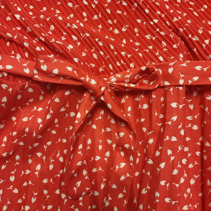 Vintage 80s Red & White Sleeveless Daywear Dress Uk Women's Size 12