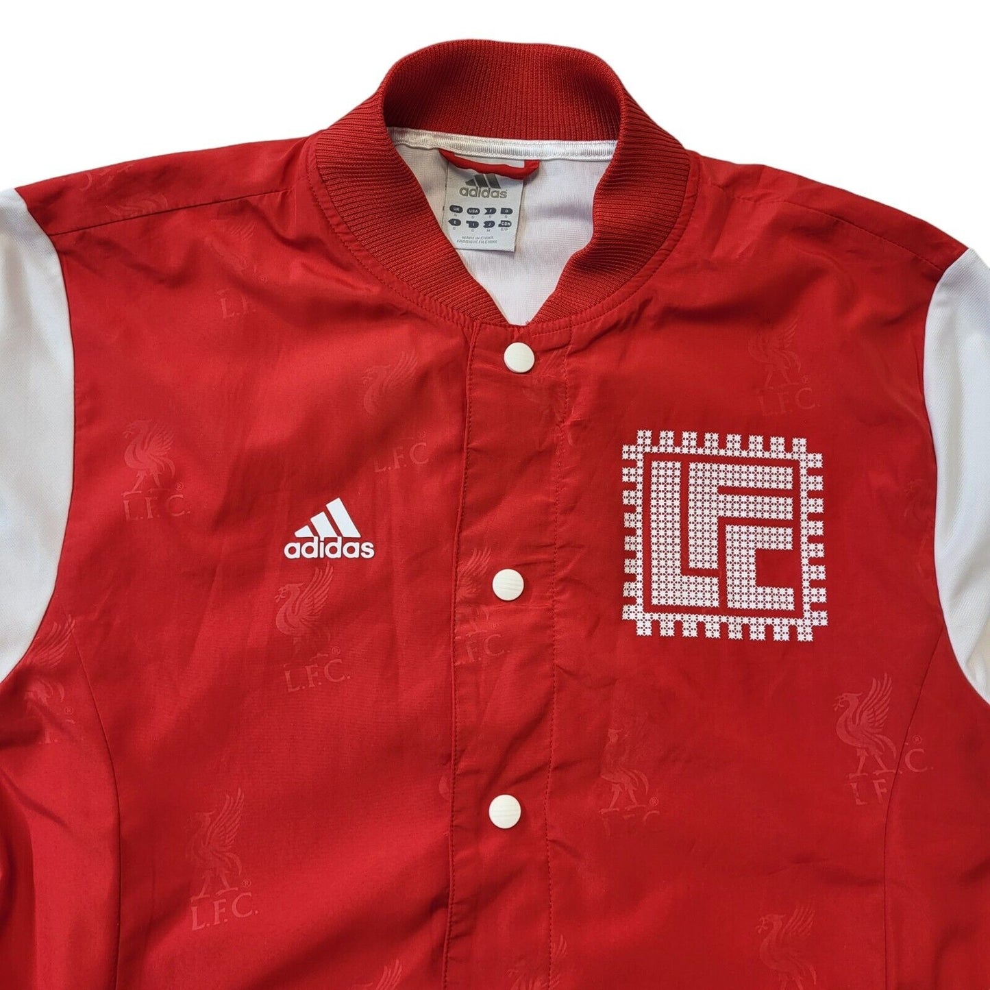 Adidas Y2K LFC Red & White Snap Fasten Track Jacket Men's Size Small
